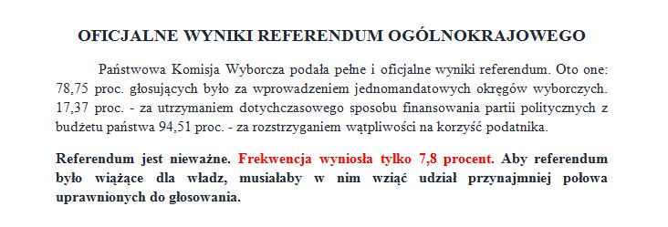 Wynik referendum